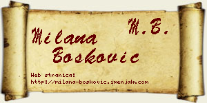Milana Bošković vizit kartica